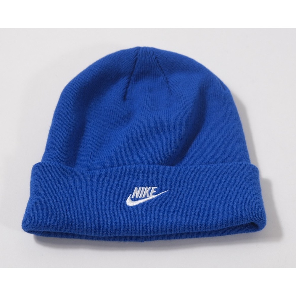 Nike Beanie Kids OS Blue Futura Logo Knit Cuffed Winter Hat 2961-U89 325